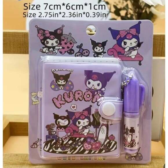 Mini Purple Kuromi note pad keychain - Picture 1 of 2